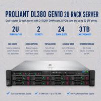 Serveur d'occasion DL380 Gen10 Plus Gen9 Gen8 2U avec carte réseau Web, disque dur, RAID PCIe, châssis de sauvegarde, stockage Big Data et Ethernet