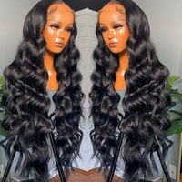 Perruque en cheveux humains naturels HD Full 360 13*6 Lace Frontal pour femmes noires, perruque brésilienne en cheveux vierges avec fermeture Lace Front
