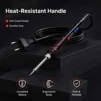 Fer à souder numérique 80W à température réglable 300-520 ° Outil de réparation électronique à noyau céramique à chauffage rapide avec prise EU