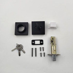 Cerradura de Seguridad para el Hogar Estilo Americano, Forma Cuadrada, Aleación de Zinc Negro Mate, Cerradura de Perno para Puerta de Entrada, Juego de Cerraduras Tubulares con 3 Llaves - Product Image 4