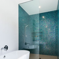 Mosaïque de carreaux de piscine 3D en forme de cube bleu, mini diamant, Honeyberry, liquidation, 30 x 30 mm, brillant