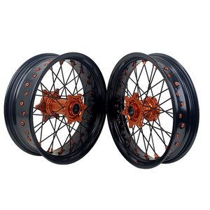 Ensemble de roues Supermoto de 17 pouces pour <span class=keywords><strong>KTM</strong></span> EXC SXF 125 à 530 de 2003 à 2025, jantes de course en aluminium CNC performantes, <span class=keywords><strong>prix</strong></span> surprise - Product Image 1