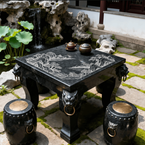 Đá Cẩm Thạch hiện đại tay khắc Rỗng ra băng ghế dự bị cho vườn và sân ngoài trời trang trí - Product Image 5