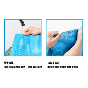 Tapis de pétrissage en silicone alimentaire 50x60cm, plaque de cuisson antiadhésive pour la préparation de pâtes et de pâtisseries - Product Image 5