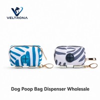 Distributeur de sacs à déjections canines portable avec ouverture en silicone à fente croisée, mousqueton doré pour l'extérieur