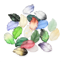 Zhubi 17X28MM couleur magique en forme de plume perles de cristal dégradé coloré feuille de chou pendentif perles de verre pour la fabrication de bricolage