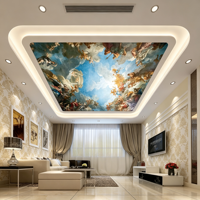 Murale de plafond personnalisée, fresque murale religieuse personnalisée, papier peint de plafond pour hôtel et villa, papier peint décoratif 3D pour toit