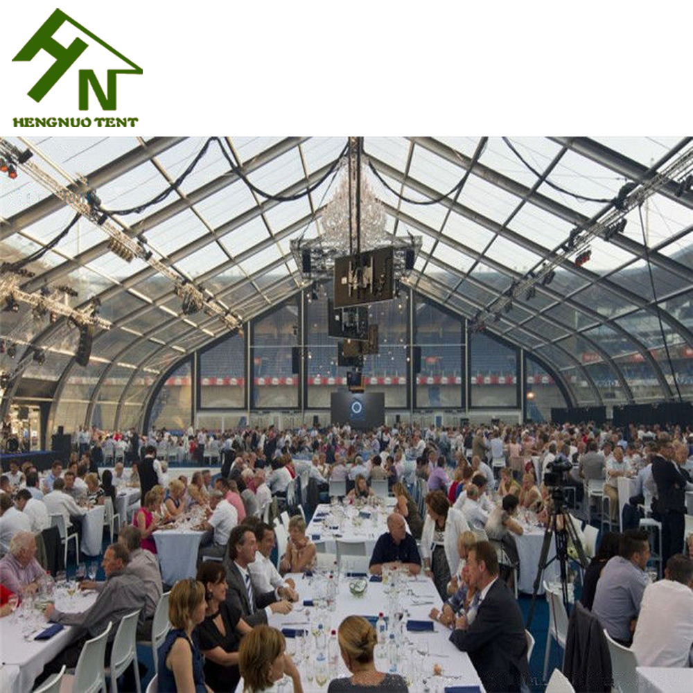 30x100m Curved Event Tent TFS Sandwich Panel Wall Giant Exhibition Hall