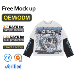 Felpa HAIDING personalizzata streetwear box fit, in tessuto waffle o cotone, modello cropped <span class=keywords><strong>a</strong></span> maniche lunghe. - Product Image 2