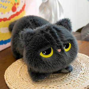 CPC CE Venta al por mayor <span class=keywords><strong>de</strong></span> animales <span class=keywords><strong>de</strong></span> peluche: Adorable almohada <span class=keywords><strong>de</strong></span> peluche <span class=keywords><strong>de</strong></span> gato negro acostado, juguete <span class=keywords><strong>de</strong></span> peluche largo para dormir, ideal para regalos <span class=keywords><strong>de</strong></span> cumpleaños. - Product Image 5