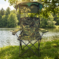 Chaise de plage pliante portative confortable de camping de cadre en acier léger extérieur Offre Spéciale avec l'auvent