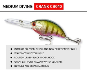 55MM/11.4G gros appâts leurres de pêche appâts durs leurres de surface appâts à manivelle pour bar brochet poisson-chat - Product Image 3