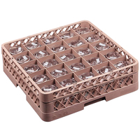 Caisse de rangement en plastique HDPE à 25 panneaux en maille, assemblée, pour gobelets, idéale pour restaurants, bars, hôtels, avec fonction d'égouttage pour vaisselle et bouteilles de vin