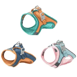 Harns piccolo cane e cucciolo Pet imbracatura con striscia riflettente floreale traspirante cinturino per gattino nastro floreale decorato per gatti - Product Image 2