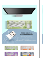 Keyboard portabel 2.4ghz & BT Mode ganda pabrik OEM Keyboard 2.4g nirkabel berwarna campuran untuk Tablet PC kantor