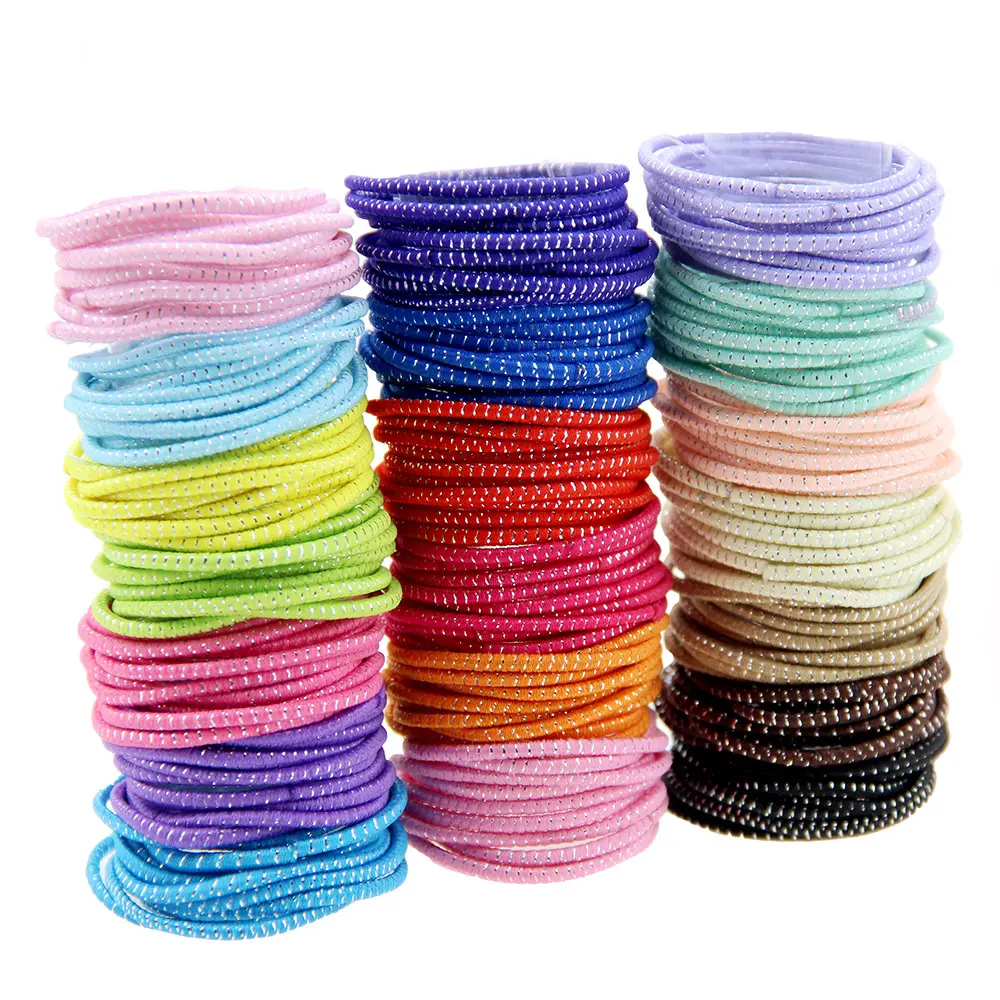 Ensemble de nœuds pour cheveux multicolores, attaches élastiques sans métal, porte-queue de cheval pour femmes, 2mm, lot de 200 pièces