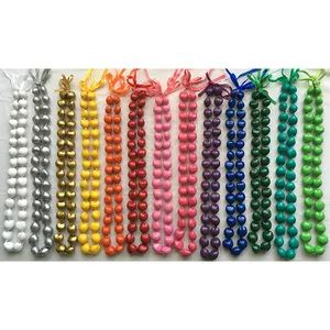 Neue beliebte farbige Acryl-Kukui-Nuss Hawaii-Lei polynesisches hawaiianisches Halsband Aloha Hochzeitsfeier-Lei Großhandel billig KN-jn027