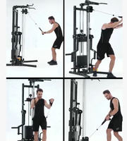 Appareil de musculation multifonctionnel à colonne unique avec bloc de poids pour entraînement complet du corps à domicile