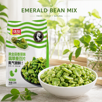 Venta al por mayor OEM: Snack de alimento de judías fritas mixtas con sabor a ajo y cilantro, y guisantes y judías verdes.