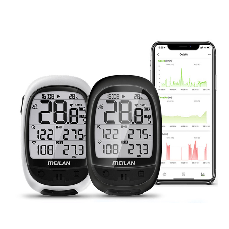 Велосипедный GPS-компьютер Meilan M2, Bluetooth ANT + спидометр для велоспорта, поддержка подключения к измерению частоты пульса и частоты вращения педалей