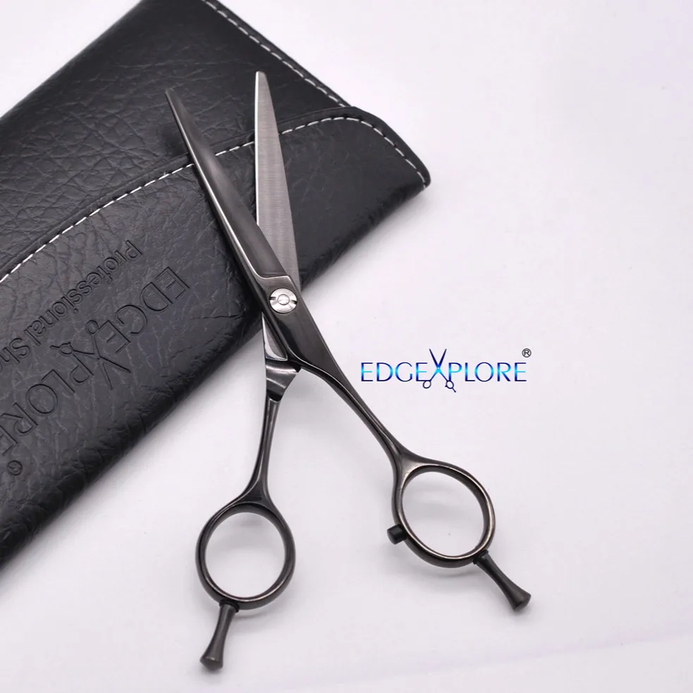 5.5-6.0 Inch Black Surface Professional Hairdressing Scissors Haircutting Shears