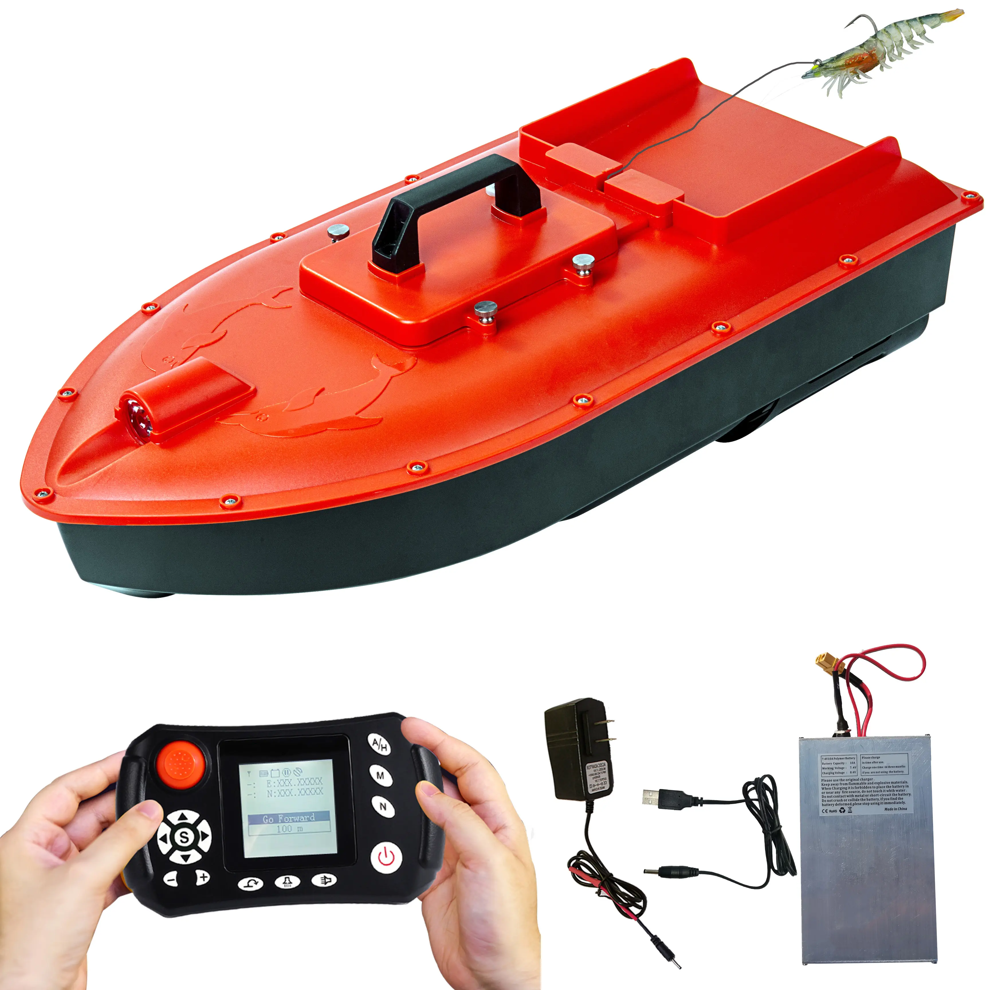 Jabo Dolphin Hochgeschwindigkeits-RC-Saltwasser-Fischen-Surfer-Köderboot für Strandfischen mit wasserdichtem Rumpf, GPS automatische Rückkehr