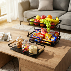 Cestino per <span class=keywords><strong>Frutta</strong></span> a 3 Livelli Fluxry per Esposizione da Tavola, Portafrutta Smontabile, Organizzatore per <span class=keywords><strong>Frutta</strong></span> e Verdura - Product Image 6