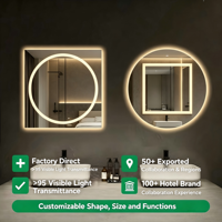 Vasque de lavage des mains Besin en cuivre sans nickel avec miroir intelligent rétroéclairé, directement de l'usine, pour salles de bain de luxe et appartements haut de gamme