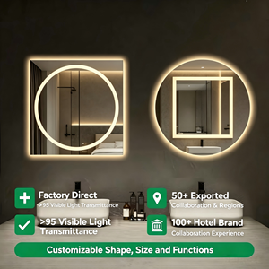 Vasque de lavage des mains <span class=keywords><strong>Besin</strong></span> en cuivre sans nickel avec miroir intelligent rétroéclairé, directement de l'usine, pour salles de bain de luxe et appartements haut de gamme - Product Image 1