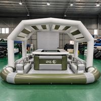 Bar flottant gonflable personnalisé OEM pour fête au bord de la piscine avec auvent en PVC, logo personnalisé d'usine, faible MOQ, vente en gros, approvisionnement direct
