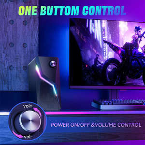 Altavoz de Escritorio Portátil 2.0 con Perilla de Volumen, Entrada USB, Sistema de Sonido Mini Estéreo con Bajos para Juegos - Product Image 5