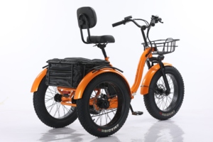 Tricycle électrique robuste pour adultes, avec moteur central, pneus larges, batterie lithium 48V 500W, idéal pour le transport de marchandises (OEM usine) - Product Image 4