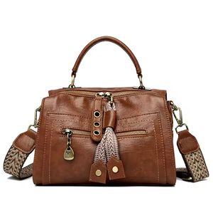 Sac bandoulière en cuir artificiel de créateur, nouveau sac fourre-tout de luxe imperméable à plusieurs compartiments zippés - Product Image 6