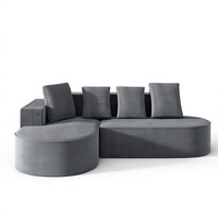 Canapé d'angle en velours côtelé en forme de L, compressé et emballé sous vide, mobilier de salon, canapé d'angle sans structure, réduction des frais de livraison