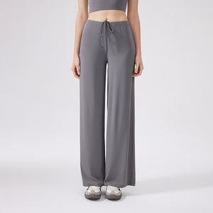 Nouveau design Pantalon de jogging pour femme, rafraîchissant, antibactérien, coupe ample, amincissant, fluide, pour la course en extérieur et le yoga, coupe droite - Product Image 6