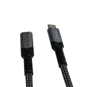 Cable de Extensión USB 3.1 Tipo C Macho a Hembra Gen2 5A 20G, Cable de Datos Trenzado de Nailon con Cable de Cobre Negro - Product Image 4