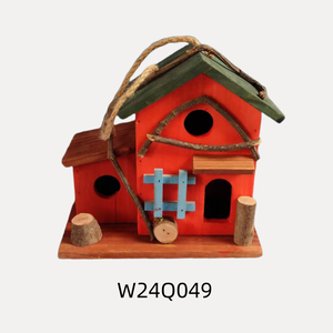 Handgemaakt Buitenhout Vogelhuisje Met Haak Voor Balkon Tuin Binnenplaats Groothandel Vogelnesthouder Voor Huis Tuin - Product Image 5