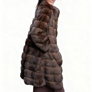 <span class=keywords><strong>Manteau</strong></span> long à col montant pour femmes Boying <span class=keywords><strong>Manteau</strong></span> écologique en faux vison tissé à triple boutonnage-<span class=keywords><strong>Manteau</strong></span> d'hiver en fausse fourrure ODM / OEM - Product Image 3