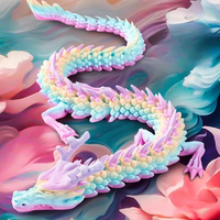 Figurines de dragon chinois imprimées en 3D, 30/60cm, articulations complètes qui peuvent se mouvoir, modèle de dragon, ornements de bureau, cadeau de noël