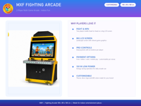 Bornes d'arcade de combat multi-jeux 2 joueurs avec écran LCD 100x90x160 cm pour salle de jeux FEC