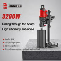 Taladro de diamante Jindu de 3200W de alta potencia para perforación de hormigón y mampostería, herramienta de alta resistencia