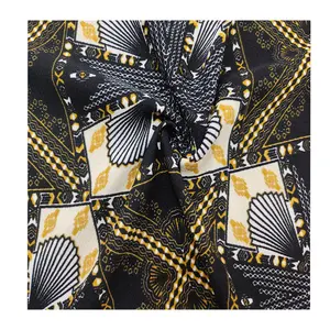 Оптовая продажа, трикотажные жаккардовые ткани черного и желтого цвета, жаккардовые ткани для женской одежды