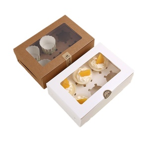 Tùy chỉnh bánh rán bánh bao bì hộp lấy đi <span class=keywords><strong>cupcake</strong></span> hộp bánh bánh Đóng gói hộp với cửa sổ - Product Image 1