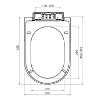 Abattant de toilettes en plastique PP Yuzun MOD617, style moderne, forme en U, fermeture douce, dégagement rapide, silencieux