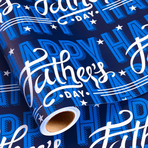 Papel de Regalo Azul Feliz Día del Padre Original - Product Image 5
