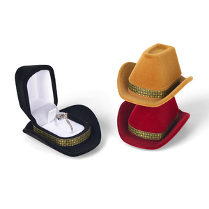 Boîte Cadeau Chapeau de Cowboy en Bois pour Rangement de Bijoux, Colliers et Ornements - Product Image 4