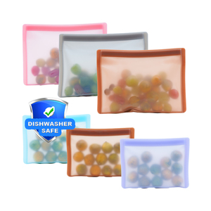 定制徽标不含 BPA 硅胶食品收纳袋，可耐高温，适合厨房使用，符合食品级标准 - Product Image 2