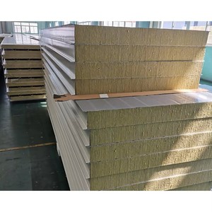 Panneau sandwich en laine de roche haute densité <span class=keywords><strong>avec</strong></span> surface métallique pour <span class=keywords><strong>l</strong></span>'<span class=keywords><strong>isolation</strong></span> des entrepôts et des murs extérieurs - Product Image 1