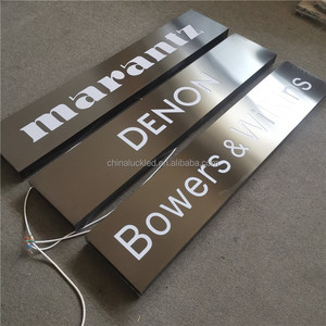 Caja de luz LED personalizada <span class=keywords><strong>para</strong></span> cafetería y restaurante, cajas de luz publicitarias de acero inoxidable negro, <span class=keywords><strong>anuncios</strong></span> <span class=keywords><strong>luminosos</strong></span> - Product Image 4