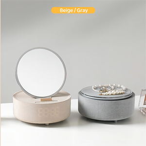 Sản phẩm điện tử cho ngôi nhà có thể gập lại gương trang điểm 6in1 loa sạc không dây với đồng hồ báo thức và ánh sáng ban đêm - Product Image 4